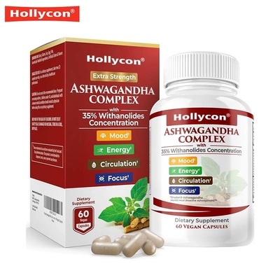 Les capsules d' ashwagandha soulagent le stress naturel et soutiennent le sommeil pour la clarté mentale