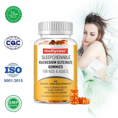 Glycinate de magnésium Gummies Appui au sommeil et supplément de relaxation musculaire
