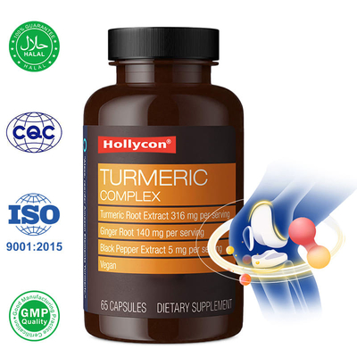 Fourniturs Capsules de curcuma biologique Supplément de gingembre de curcuma Aide le système immunitaire articulaire