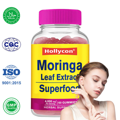 Fournitures Extrait de feuilles de moringa gomme antioxydantes soutient immunitaire saveur de fraise
