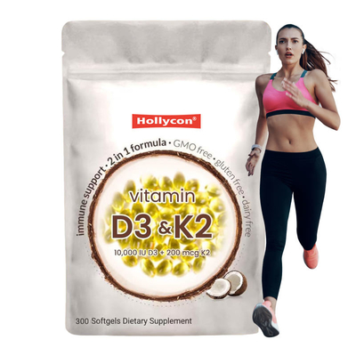 Fournisseur Vitamine D3 K2 Supplément de gel doux Soutien à l' absorption du calcium Santé des os