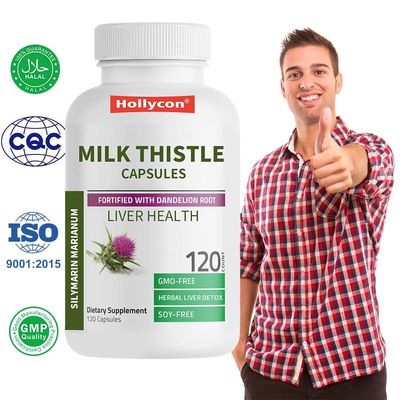Produit de l'usine Capsules de chardon-Marie Soutien à la santé du foie Soutien antioxydant et désintoxication