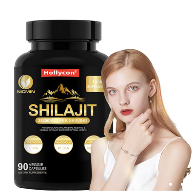 Supplément de Shilajit organique pur de l'Himalaya pour soutenir le système immunitaire 25000 mg de capsules de Shilajit