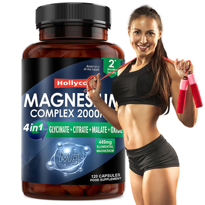 Capsules complexes de glycinate de magnésium pour le soutien musculaire Capsules de magnésium
