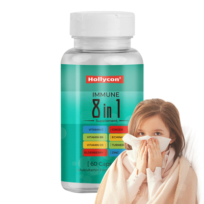 Capsules de soutien immunitaire - Étiquette OEM - Complément multivitaminé pour adultes - Aide à favoriser la fonction immunitaire
