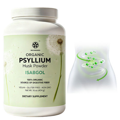 OEM / ODM Poudre de cosses de psyllium biologique 16 oz - Poudre de cosses de psyllium biologique pour le nettoyage intestinal et la régularité - Complément de fibres de qualité supérieure - Végétalien, sans gluten, sans OGM, sans sucre ajouté, formule personnalisée