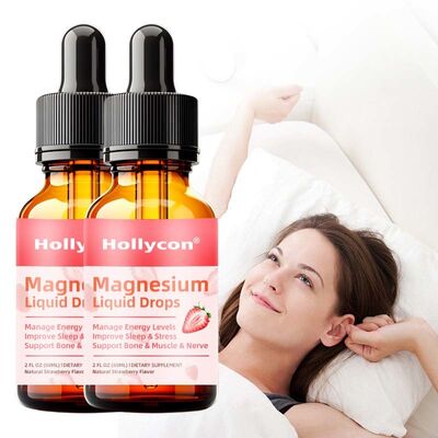 Supplément complexe de magnésium hautement dosé pour améliorer le sommeil et soutenir la croissance osseuse et musculaire, gouttes liquides de magnésium