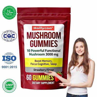 Gums de champignons de sureau Supplément de vitamines Antioxydant et soutien digestif 60 Compte de bonbons gommés
